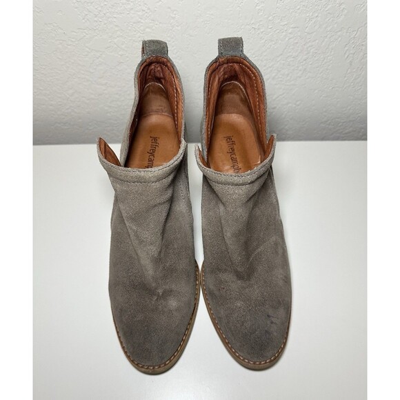 JEFFREY CAMPBELL Women Rosalee Gray Suede Ankle Boots Block Heel Boho Slip On 8 - Picture 5 of 14